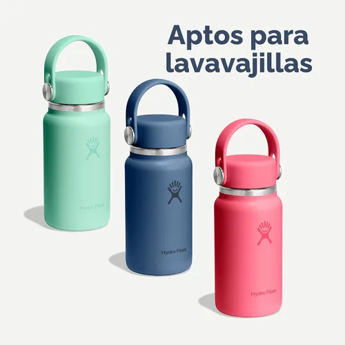 Vista 8 de Hydro Flask Micro Bottle - Mini frasco aislado a prueba de fugas para bolso o bolsillo en 6.7 onzas, verde agave