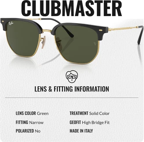 Vista 4 de Ray-Ban RB4416 NEW CLUBMASTER - Gafas de sol de forma cuadrada redonda con kit oficial de gafas