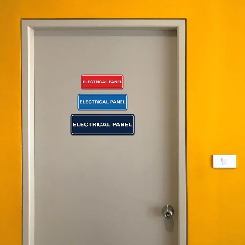 Vista 6 de All Quality Letrero de pared o puerta de panel eléctrico estándar, material duradero, letrero transparente y funcional, fácil instalación, negro