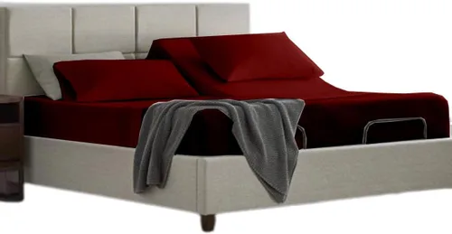 Vista 33 de Sábanas bajeras de tamaño individual XL, 2 piezas de microfibra suave de 15 pulgadas, color borgoña profundo Borgoña sólido