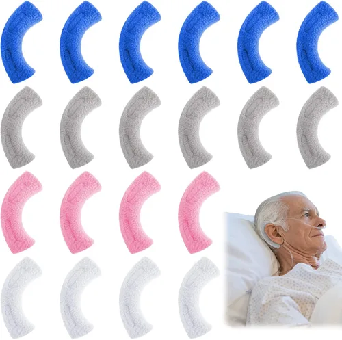 Vista 9 de Boao 20 almohadillas nasales de cánula para los oídos, almohadillas suaves de oxígeno para los oídos, cojín de tubo de oxígeno, comodidad para Azul