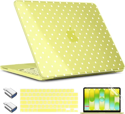 Vista 17 de TWOLSKOO Funda para MacBook Neo de 13 pulgadas 2026 A3404 A18 Pro Chip, funda rígida de plástico con adaptador tipo C, 2 fundas para cámara web