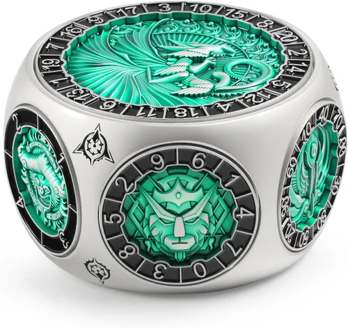 Vista 14 de DNDND Dados Giratorios 8 en 1 con Doble D20 – Juego de Dados Hexagonales de Metal con Temática de Monstruos D&D para TTRPG Dungeons and Dragons Latón