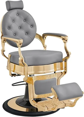 Vista 11 de Dir Silla de peluquería hidráulica resistente con marco dorado Princeton