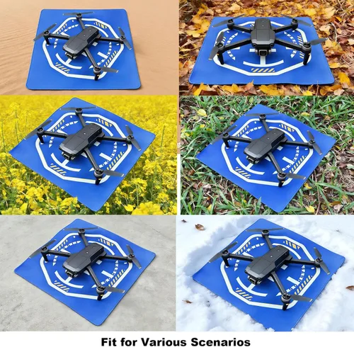 Vista 2 de Drone UAV Landing Pad Helipad Launch 19.69 x 19.69 pulgadas (19.7 in) y 0.118 in (grosor) ponderado nocturno reflectante suelo pico portátil