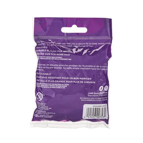 Vista 2 de Goody Styling Essentials - Gorro de ducha, 1 unidad, protege tu peinado mientras te mantiene cómodo, fabricado con materiales duraderos e
