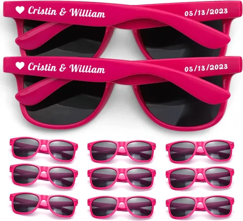 Vista 13 de Gafas de sol personalizadas para recuerdos de fiesta de boda, gafas de sol personalizadas a granel para hombres, padrinos de boda, adultos y mujeres