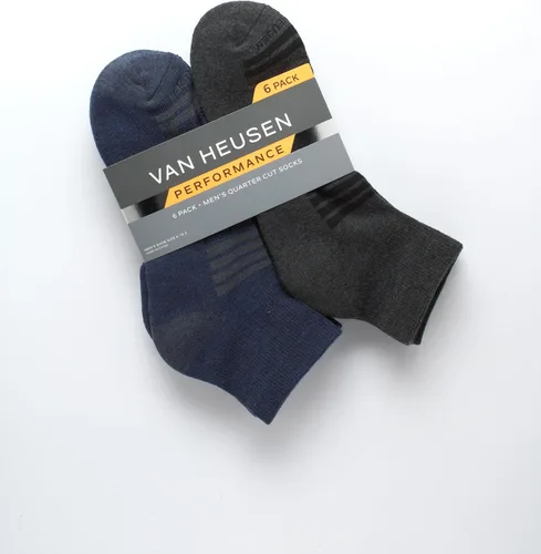 Vista 2 de Van Heusen Calcetines deportivos de corte de cuarto para hombre (paquete de 6)