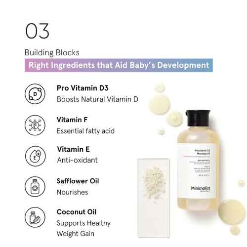 Vista 4 de Minimalist Aceite de masaje para bebés con provitamina D3