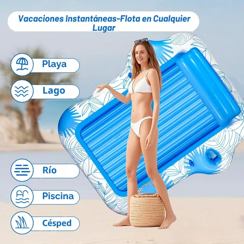 Vista 7 de Inflatable Pool Lounger for Adults, Extra Large Blow Up Tanning Pool Bed, Sunbathing Floating Raft, Portable Suntan Tub Floaties for Beach, Pool &
