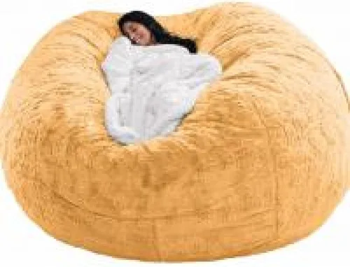 Vista 7 de DIOB Funda redonda para silla de puf, para adultos, adolescentes (relleno no incluido), silla de sofá gigante suave, cómoda silla de descanso