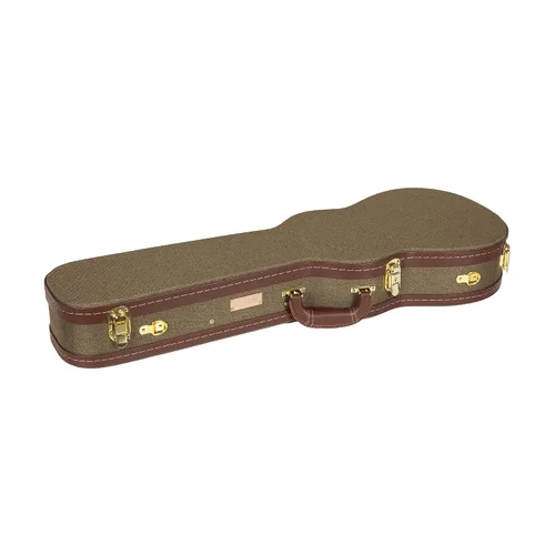 Vista 2 de Crossrock Estuche rígido de madera de lujo para ukeleles soprano, estilo mochila, verde vintage (CRW700SUGN)