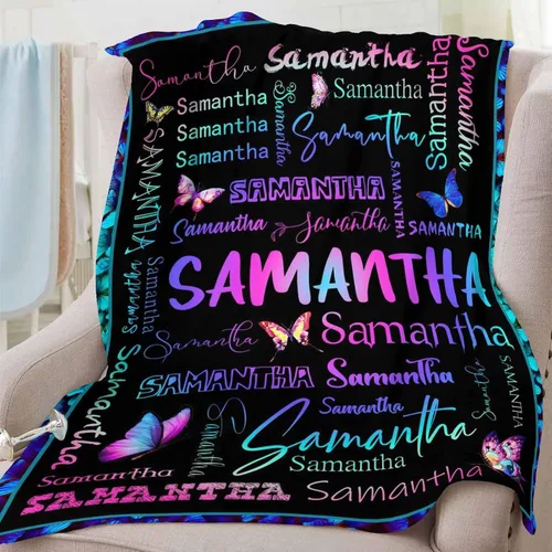 Vista 5 de D-Story Mantas de bebé personalizadas con nombres, manta personalizada para bebés niñas, manta de envoltura con inicial, regalos personalizados