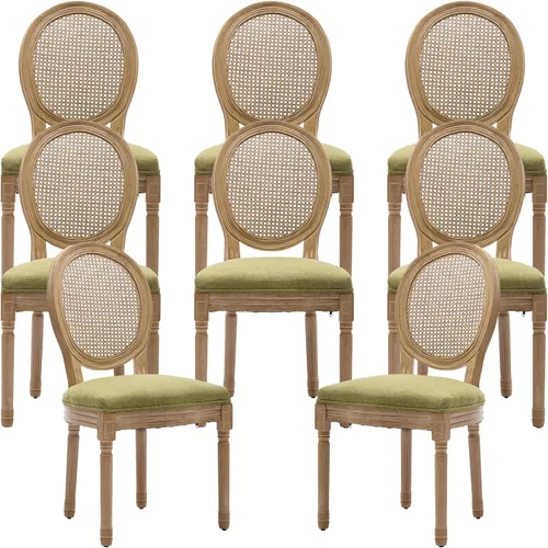 Vista 42 de ODUSE-DAILY French Country - Juego de 2 sillas de comedor de color caramelo, sillas de cocina y comedor, sillas de cocina de piel sintética, Ámbar