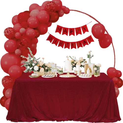 Vista 16 de Manteles redondos de lentejuelas negros para fiestas, de 121,9 cm, mantel redondo de purpurina ajustado, pequeño, lindo y dulce, para boda