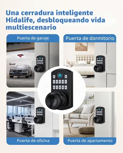 Vista 6 de Perilla de puerta inteligente con teclado huella digital Cerradura