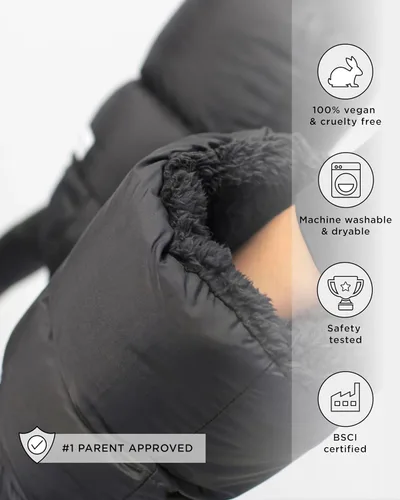 Vista 6 de 7AM Enfant Guantes Calentadores para Cochecito - Manoplas Anticongelantes para Cochecito para Manillares, Manguito Calentador de Manos Repelente al