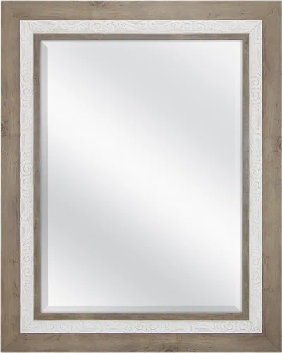 Vista 23 de MCS Simplicity - Espejo de pared grande de 21.5x25.5 pulgadas, espejo negro con detalle biselado, espejo para colgar en pared vertical u horizontal