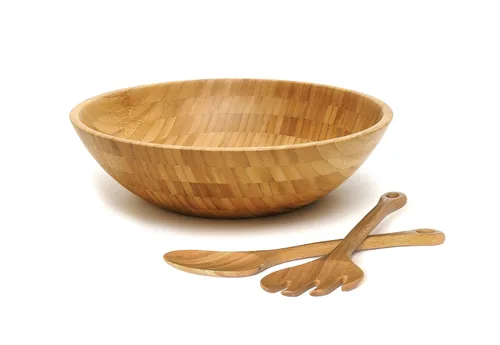 Vista 8 de Lipper International Ensaladera de madera de bambú, pequeño, 7 pulgadas de diámetro x 2.25 pulgadas de alto, tazón individual
