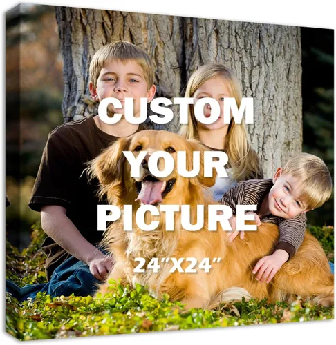 Vista 14 de YYYYHPP Impresiones en lienzo con tus fotos, arte de pared personalizado de foto a lienzo, impresión en lienzo para boda, familia, bebé, mascotas