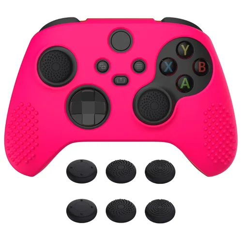 Vista 21 de eXtremeRate PlayVital Aqua Green 3D Studded Edition Anti-slip Silicone Cover Skin for Xbox Series X/S Controller, Soft Rubber Case Protector for