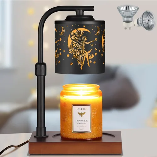 Vista 11 de Mocosa Lámpara Calentadora de Velas con Temporizador y Atenuador, Calentador Eléctrico de Cera para Velas de Tarro, Regalos de Navidad y Cumpleaños