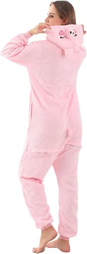 Vista 7 de WAFUNNE Pijamas de animales para adultos, disfraces de una pieza para hombres, mujeres, unisex, adolescentes, rana verde