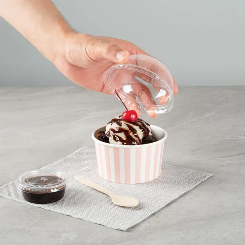 Vista 5 de Restaurantware Coppetta - Vasos de postre de 8 onzas, 200 tazas desechables para helado, tapas se venden por separado, cuencos de papel robustos