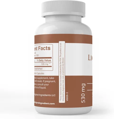 Vista 2 de Pure Original Ingredients Extracto de raíz de regaliz (100 cápsulas) siempre puro, sin aditivos ni rellenos, verificado por laboratorio