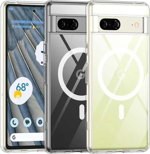 Vista 7 de TIANNIUKE Funda Magnética para Google Pixel 6, Transparente y Resistente al Amarilleo, Compatible con MagSafe, Funda Protectora Antigolpes de Ajuste