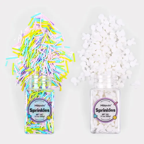 Vista 6 de Chispas comestibles de Navidad para hornear, chispas de Navidad, chispas de nonpareils, chispas rojas y verdes para galletas, magdalenas, fresas
