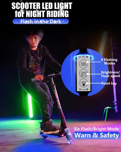 Vista 4 de Keiurot Led Lights for Scooter Night Riding Electric Scooter LED Strip Light Led Light Strips 5V Flashing Mode for Outdoor