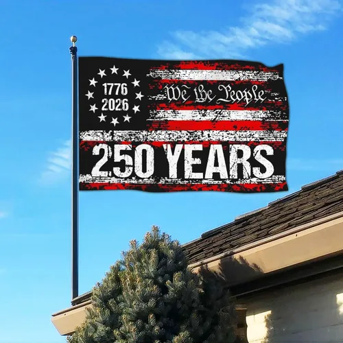 Vista 7 de NASIAN Bandera de Aniversario Americana de 250 Años de 3 Capas, Bandera Patriótica del 250º Aniversario de EE. UU., Bandera del 4 de Julio "We The
