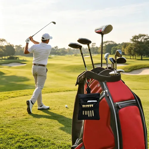 Vista 5 de Bolsa de tee de golf CORECISE, bolsa de bolas de golf con cierre, bolsa de accesorios para hombres