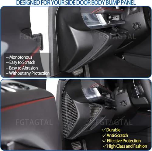 Vista 2 de Cubierta protectora de panel de golpes de fibra de carbono suave para puerta lateral, ajuste para Chevrolet Corvette C8 Stingray 2020-2024, tira