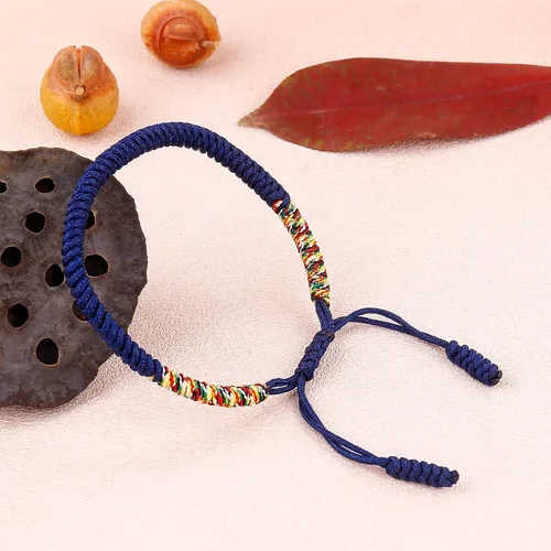 Vista 43 de Pulseras tibetanas hechas a mano con cuerda roja para él y ella, pulsera de la amistad, pulsera de la amistad, hilo negro y rojo para protección