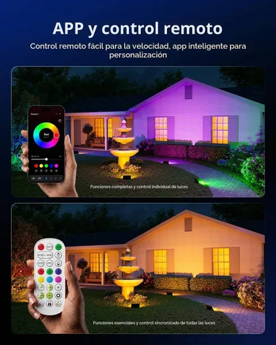 Vista 4 de FALOVE Paquete de 2 luces de inundación RGB inteligentes de 50 W de 500 W