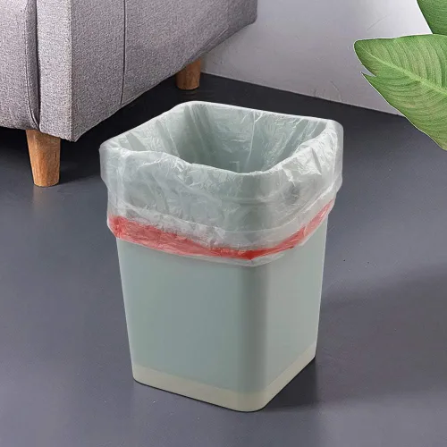 Vista 6 de Bolsas de basura transparentes con cordón, bolsas de basura para cocina, 4 rollos/240 bolsas (3 galones)