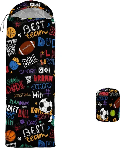 Vista 17 de Saco de dormir para adultos y niños, saco de dormir para mochileros, camping, para niñas, niños, ligero, impermeable, para clima frío y cálido, saco