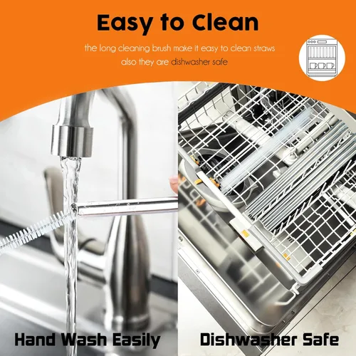 Vista 6 de ALINK Pajitas de acero inoxidable para botella de agua Owala FreeSip Sway de 30 onzas, paquete de 6 popotes de repuesto de metal reutilizables solo