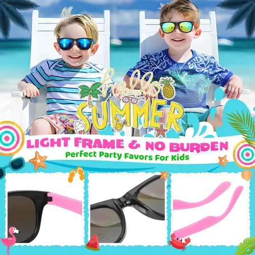 Vista 5 de Gafas de sol para niños a granel, gafas de sol de neón con protección UV400 para niños, niños y niñas, recuerdos de fiesta para niños, suministros