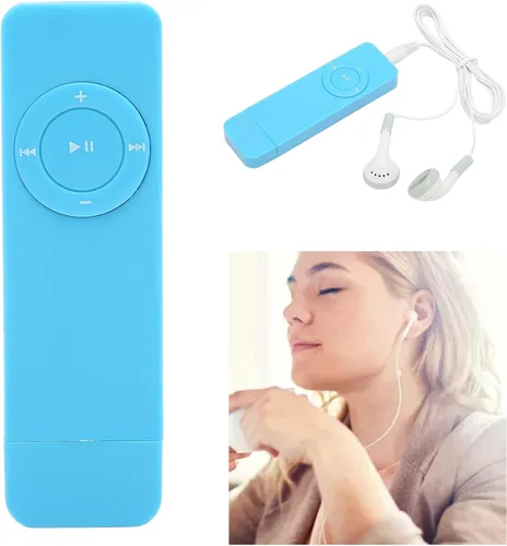 Vista 9 de Reproductor de MP3 de 64 GB, reproductor de MP3 digital portátil de música con sonido sin pérdidas, reproductor de música Mp3 de sonido HiFi Azul