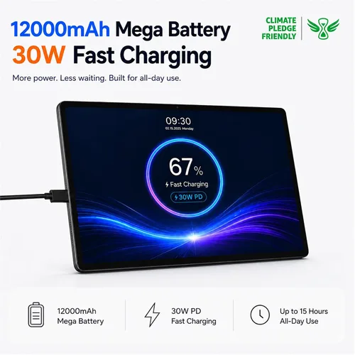 Vista 4 de 15.6 Inch Tablet, Android 16, Widevine L1, FHD IPS Display for Sheet Music 16GB Memory 256GB Storage, Helio G99 Octa-Core, 30W Fast Charging