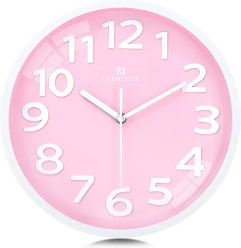 Vista 13 de Lafocuse Reloj de pared azul con números 3D de 12 pulgadas para decoración de sala de estar, moderno reloj de pared de cocina funciona
