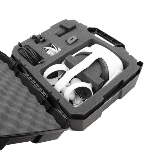 Vista 3 de CASEMATIX Hard Shell Travel Case Compatible with Meta Quest and Oculus Quest 2 VR Headset - Fits 256GB, 128GB and 64GB Models with Custom