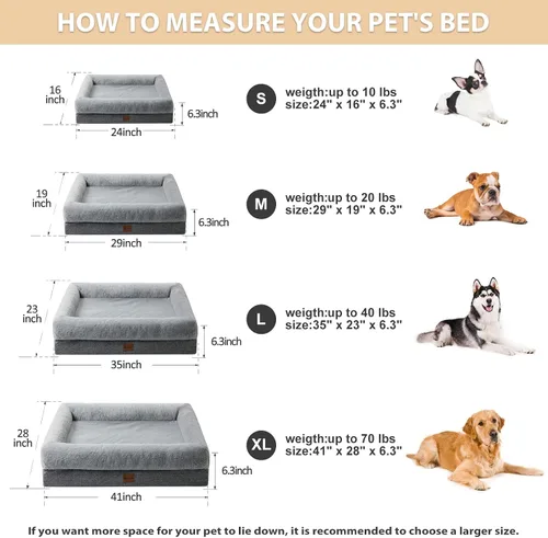 Vista 3 de BFPETHOME Camas para Perros Pequeños, Cama para Perros Lavable con Laterales, Colchonetas Ortopédicas Suaves de Tamaño Mediano con Funda Removible