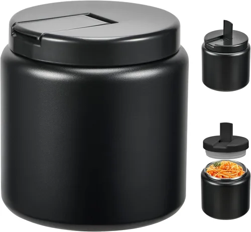 Vista 17 de Tarro para niños de 13.5 oz para alimentos calientes, tarro de alimentos aislado al vacío con tapa de hebilla, contenedor de almuerzo aislado