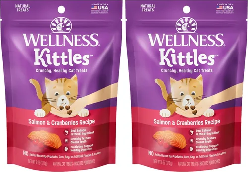 Vista 15 de Wellness Kittles - Snacks crujientes naturales sin granos para gatos, pollo y cranberry, bolsa de 2 onzas