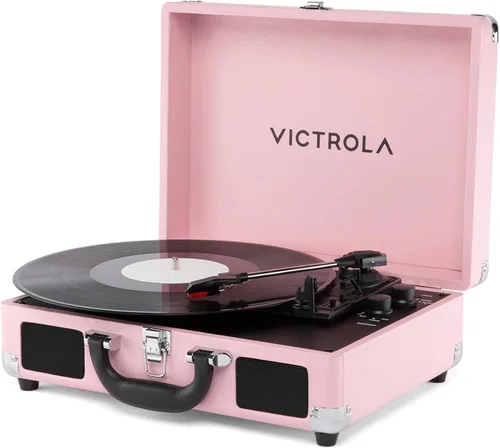 Vista 18 de Victrola Journey II (Modelo 2025) – Reproductor de Discos de Maleta Bluetooth – Altavoces Estéreo Integrados con Bajo Mejorado, Tocadiscos de 3