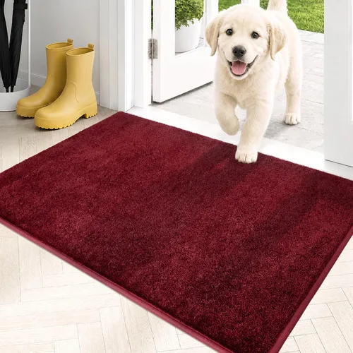 Vista 41 de PURRUGS Tapete para puerta con atrapamiento de suciedad, 20 x 31.5 pulgadas, antideslizante, lavable a máquina, tapete para puerta de perro, tapete